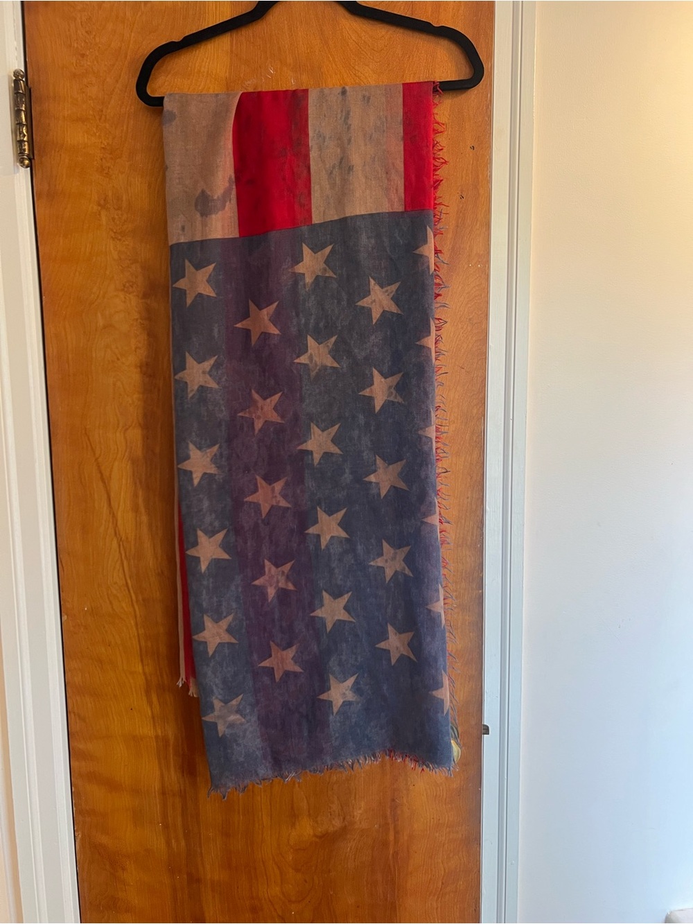 Free People Patriotic Lightweight Frayed Scarf